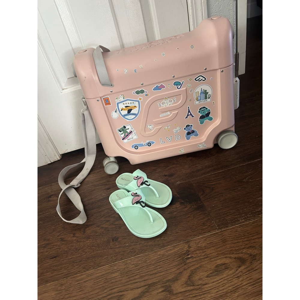 Stokke JetKids BedBox Pink Kids Ride-On Carry-On Suitcase In-Flight Bed